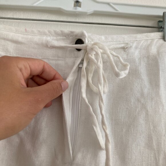 Charter Club 100% Linen White Cropped Pants Katherine Fit Beach Coast Size 16W - Picture 5 of 9